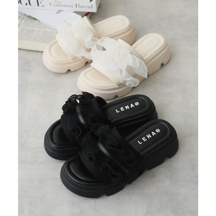 【25年春夏新作】厚底 プラットフォーム フリルサンダル | DEMETER | 詳細画像2 