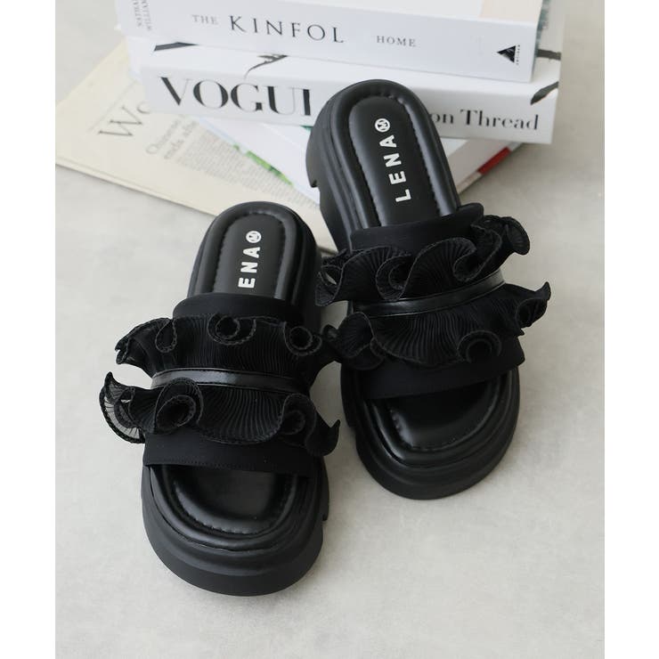 【25年春夏新作】厚底 プラットフォーム フリルサンダル | DEMETER | 詳細画像3 