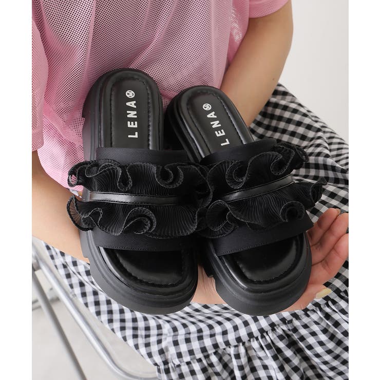 【25年春夏新作】厚底 プラットフォーム フリルサンダル | DEMETER | 詳細画像4 