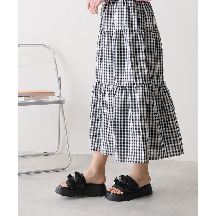 【25年春夏新作】厚底 プラットフォーム フリルサンダル | DEMETER | 詳細画像8 