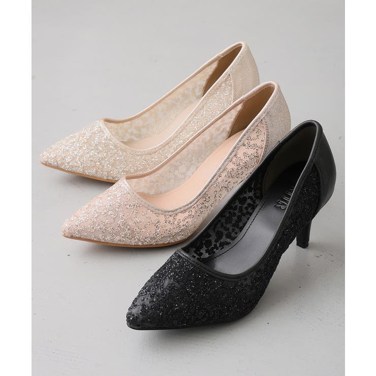 【25年秋冬新作】ポインテッドトゥ グリッター チュールパンプス | DEMETER | 詳細画像3 