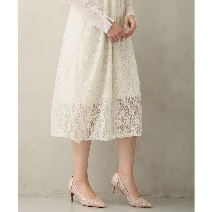 【25年秋冬新作】ポインテッドトゥ グリッター チュールパンプス | DEMETER | 詳細画像42 