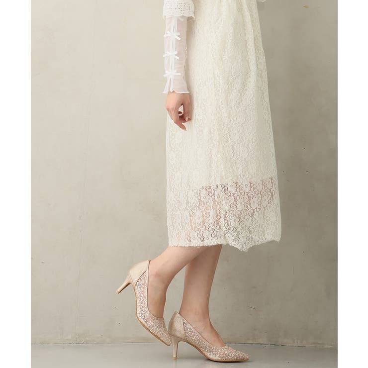 【25年秋冬新作】ポインテッドトゥ グリッター チュールパンプス | DEMETER | 詳細画像43 