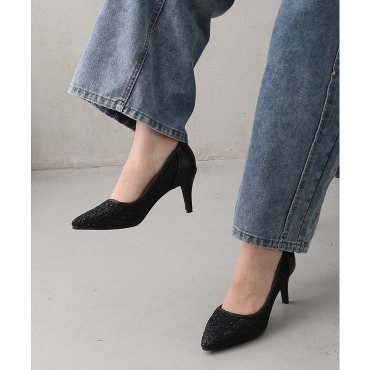 【25年秋冬新作】ポインテッドトゥ グリッター チュールパンプス | DEMETER | 詳細画像6 