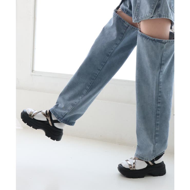 【24年春夏新作】厚底ソール メタリックストラップ バックバンド | DEMETER | 詳細画像12 