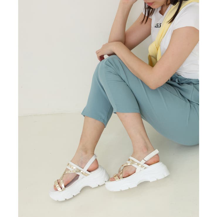 【24年春夏新作】厚底ソール メタリックストラップ バックバンド | DEMETER | 詳細画像15 