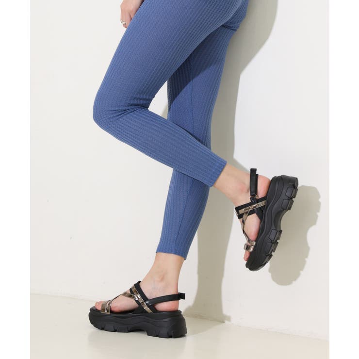 【24年春夏新作】厚底ソール メタリックストラップ バックバンド | DEMETER | 詳細画像6 