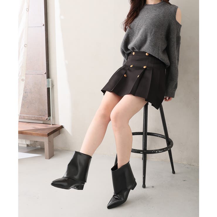 【25年秋冬新作】ポインテッドトゥ ショート カバーブーツ | DEMETER | 詳細画像7 