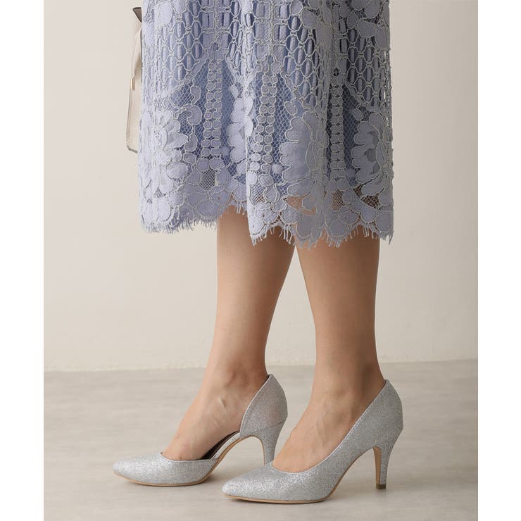 【25年春夏新作】8.0cm ピンヒール グリッター サイドオープン パンプス | DEMETER | 詳細画像14 