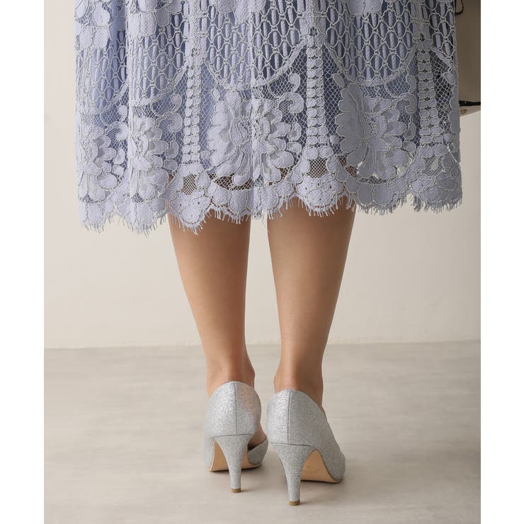 【25年春夏新作】8.0cm ピンヒール グリッター サイドオープン パンプス | DEMETER | 詳細画像15 