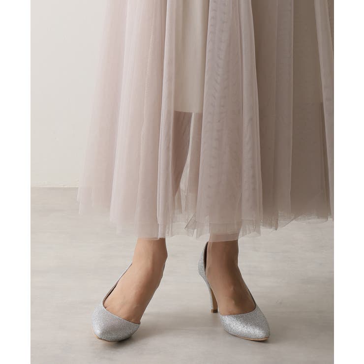 【25年春夏新作】8.0cm ピンヒール グリッター サイドオープン パンプス | DEMETER | 詳細画像16 