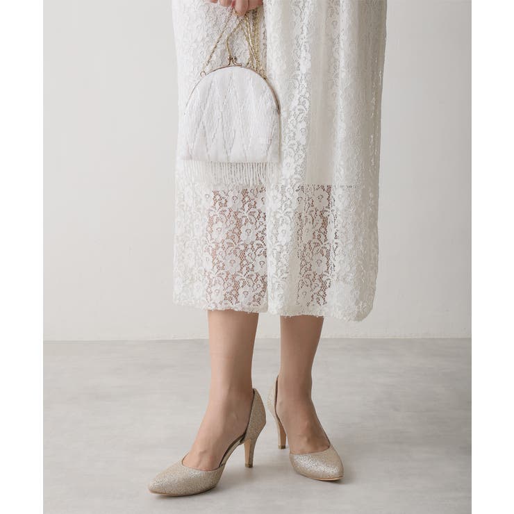 【25年春夏新作】8.0cm ピンヒール グリッター サイドオープン パンプス | DEMETER | 詳細画像22 