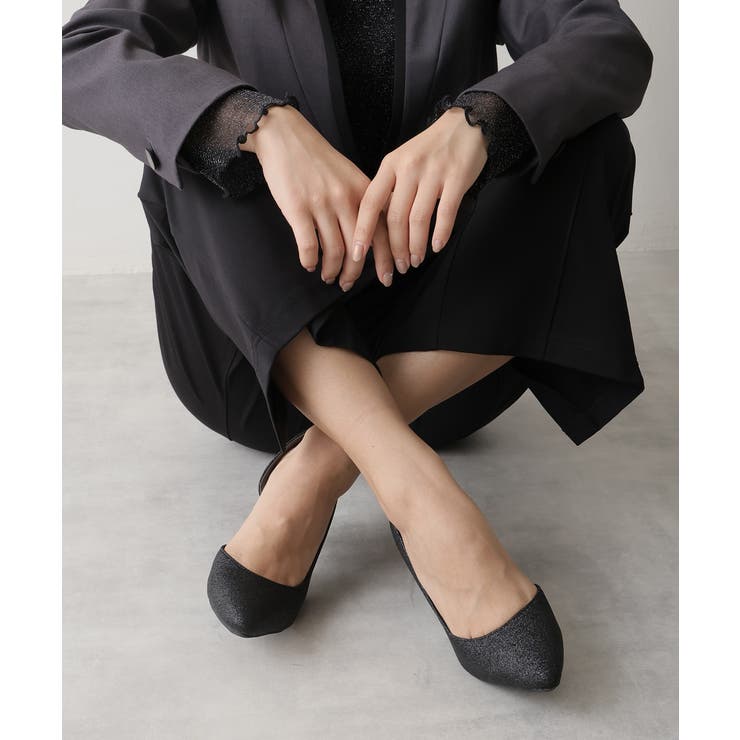 【25年春夏新作】8.0cm ピンヒール グリッター サイドオープン パンプス | DEMETER | 詳細画像5 