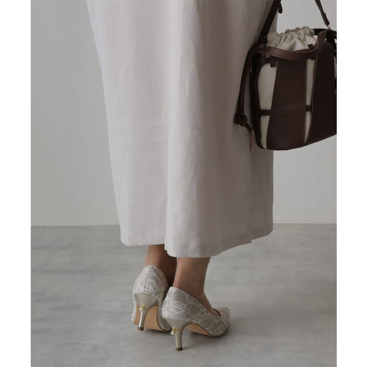 【25年春夏再販】グリッター×レース素材☆パールヒール オケージョンパンプス | DEMETER | 詳細画像24 