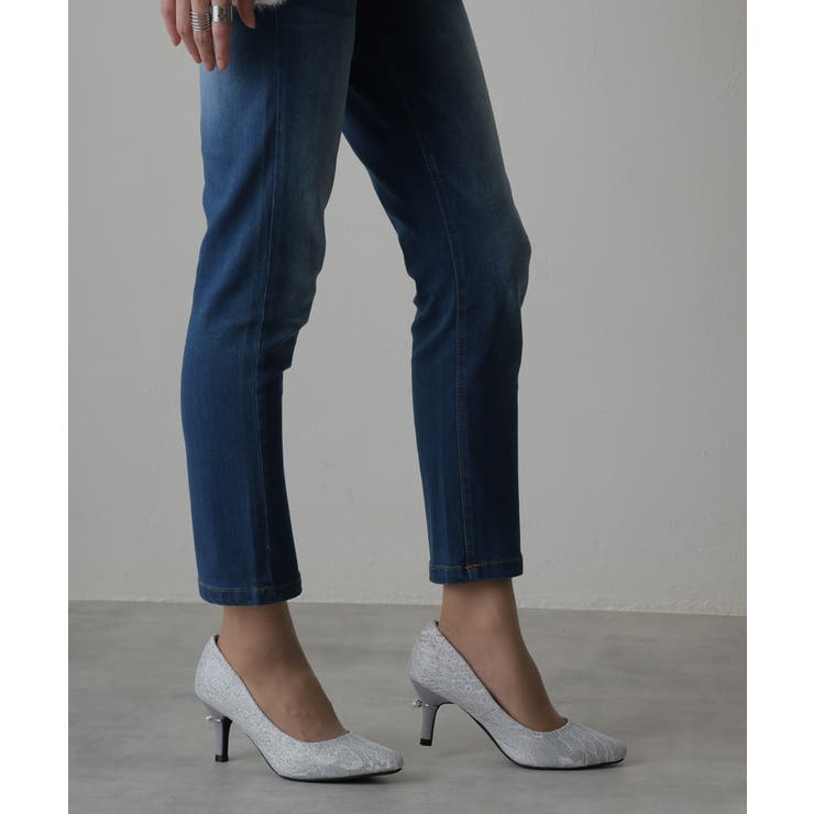 【25年春夏再販】グリッター×レース素材☆パールヒール オケージョンパンプス | DEMETER | 詳細画像29 