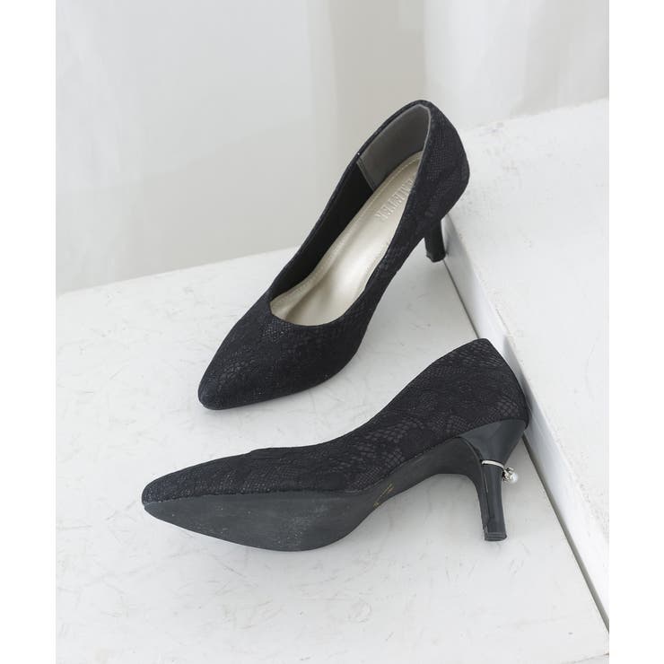 【25年春夏再販】グリッター×レース素材☆パールヒール オケージョンパンプス | DEMETER | 詳細画像33 