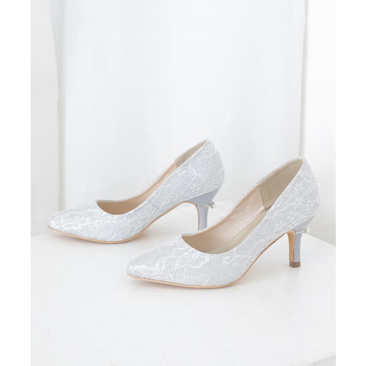 【25年春夏再販】グリッター×レース素材☆パールヒール オケージョンパンプス | DEMETER | 詳細画像42 