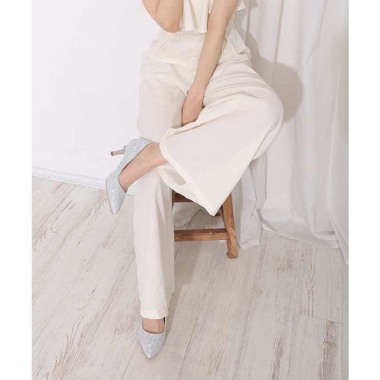 【25年春夏再販】グリッター×レース素材☆パールヒール オケージョンパンプス | DEMETER | 詳細画像44 