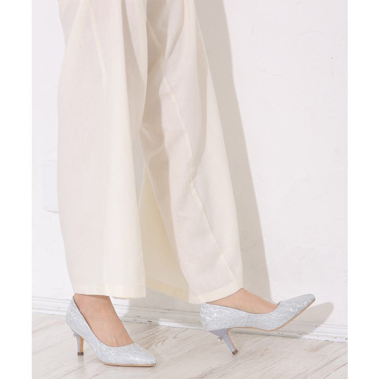 【25年春夏再販】グリッター×レース素材☆パールヒール オケージョンパンプス | DEMETER | 詳細画像46 