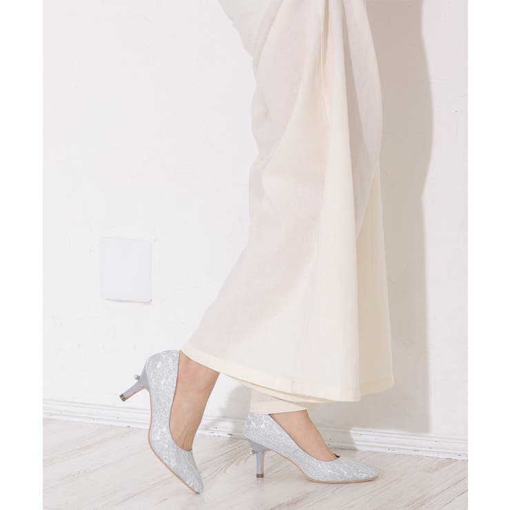 【25年春夏再販】グリッター×レース素材☆パールヒール オケージョンパンプス | DEMETER | 詳細画像47 