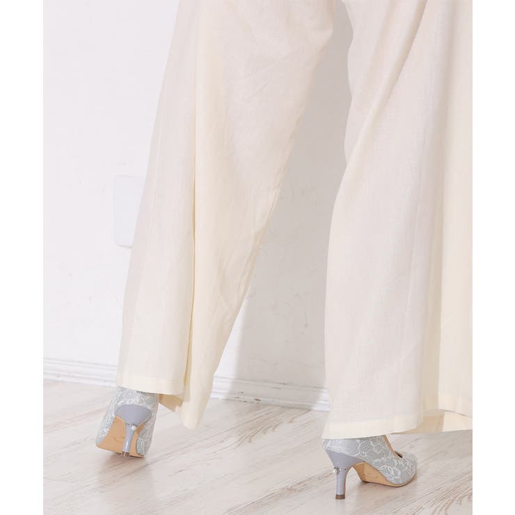 【25年春夏再販】グリッター×レース素材☆パールヒール オケージョンパンプス | DEMETER | 詳細画像48 