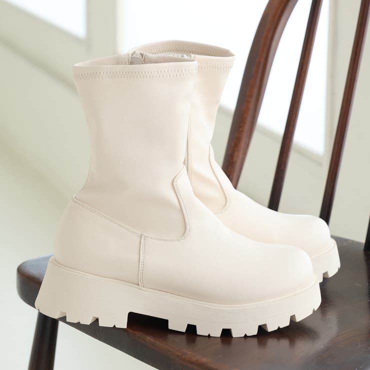 厚底ソール☆インヒール ストレッチ ミドルブーツ | DEMETER | 詳細画像11 