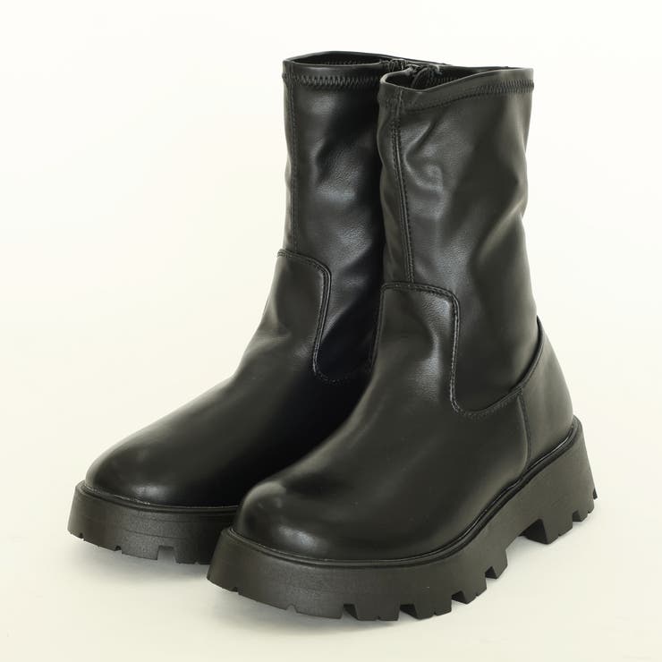 厚底ソール☆インヒール ストレッチ ミドルブーツ | DEMETER | 詳細画像22 