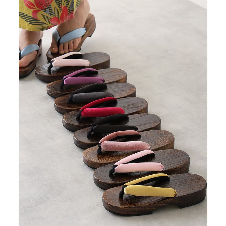 【25年春夏再販】無地 サテン ベロア 下駄 桐下駄 レディース 全9色 | DEMETER | 詳細画像2 