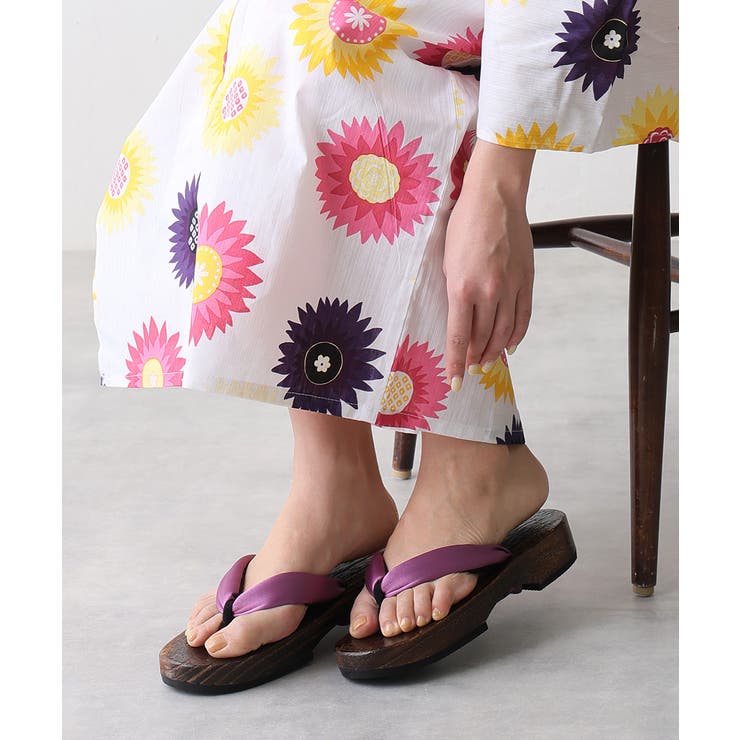 パープルサテン | 【25年春夏再販】無地 サテン ベロア 下駄 桐下駄 レディース 全9色 | DEMETER