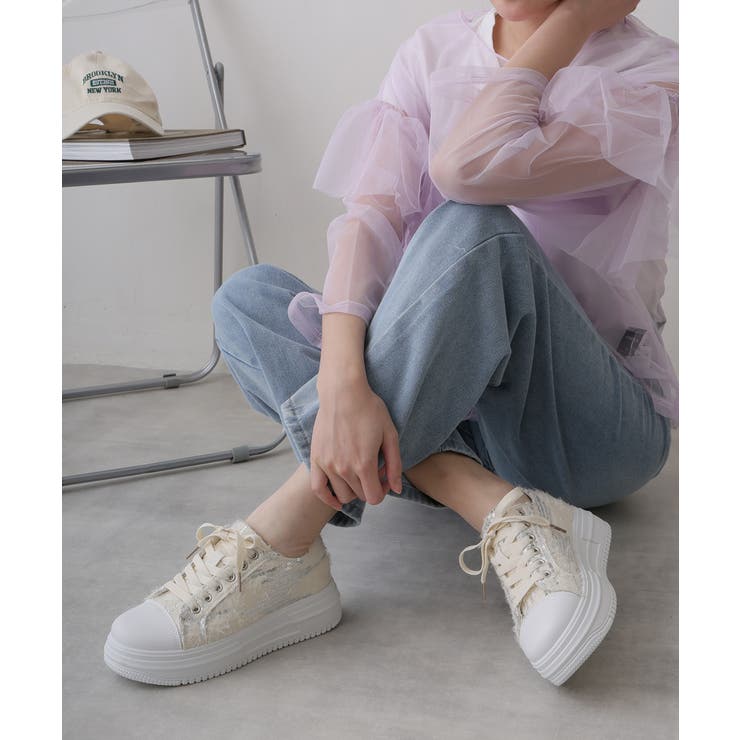 【25年春夏新作】厚底 スパンコール ローカット スニーカー | DEMETER | 詳細画像10 