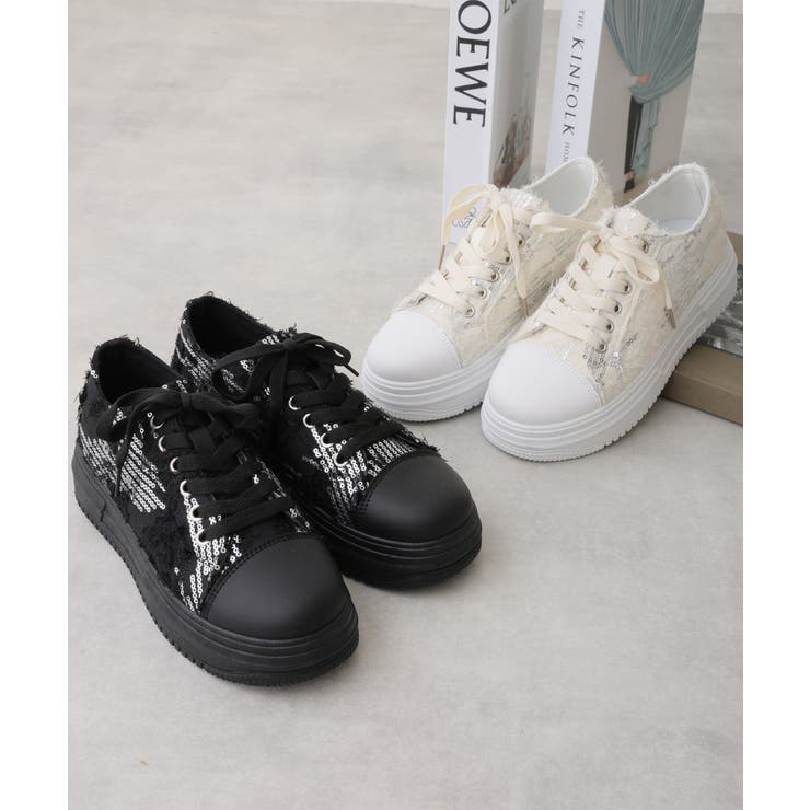 【25年春夏新作】厚底 スパンコール ローカット スニーカー | DEMETER | 詳細画像2 