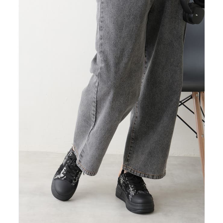 【25年春夏新作】厚底 スパンコール ローカット スニーカー | DEMETER | 詳細画像5 