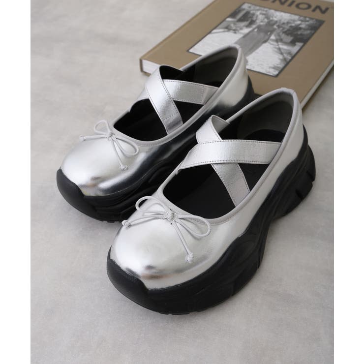 【25年春夏新作】厚底 スニーカーライク クロスゴム リボン パンプス | DEMETER | 詳細画像12 