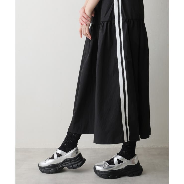 【25年春夏新作】厚底 スニーカーライク クロスゴム リボン パンプス | DEMETER | 詳細画像16 