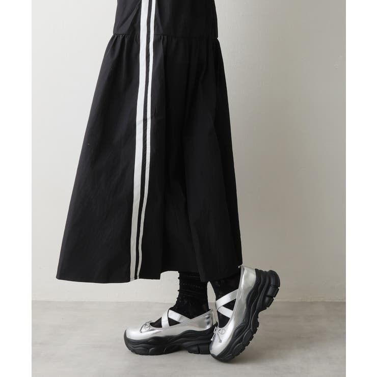 【25年春夏新作】厚底 スニーカーライク クロスゴム リボン パンプス | DEMETER | 詳細画像17 