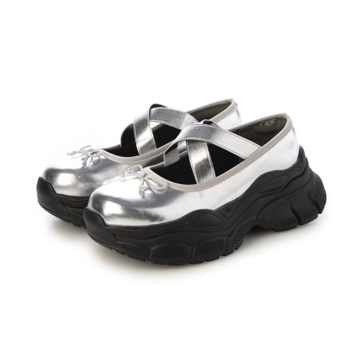 【25年春夏新作】厚底 スニーカーライク クロスゴム リボン パンプス | DEMETER | 詳細画像21 