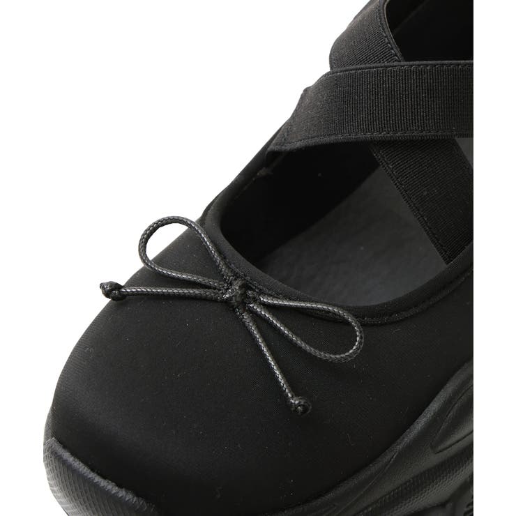 【25年春夏新作】厚底 スニーカーライク クロスゴム リボン パンプス | DEMETER | 詳細画像27 