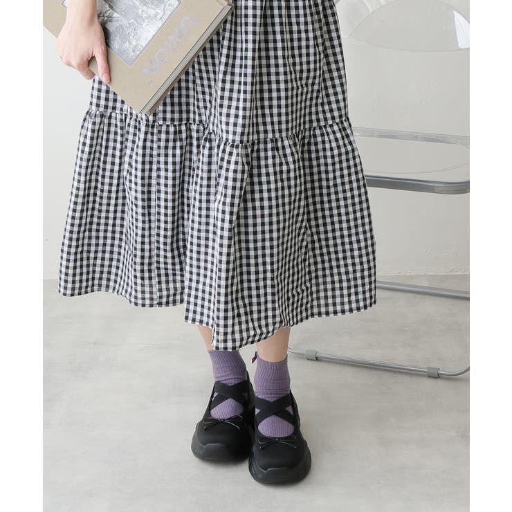 【25年春夏新作】厚底 スニーカーライク クロスゴム リボン パンプス | DEMETER | 詳細画像7 