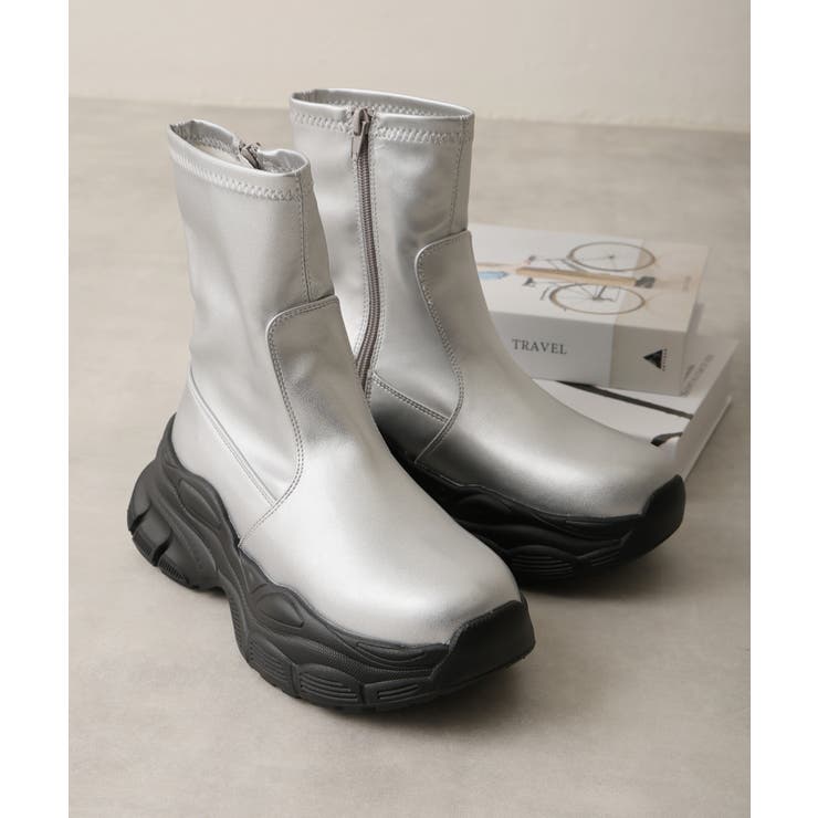 【24年秋冬新作】厚底 ストレッチ スニーカーライク ショートブーツ | DEMETER | 詳細画像10 