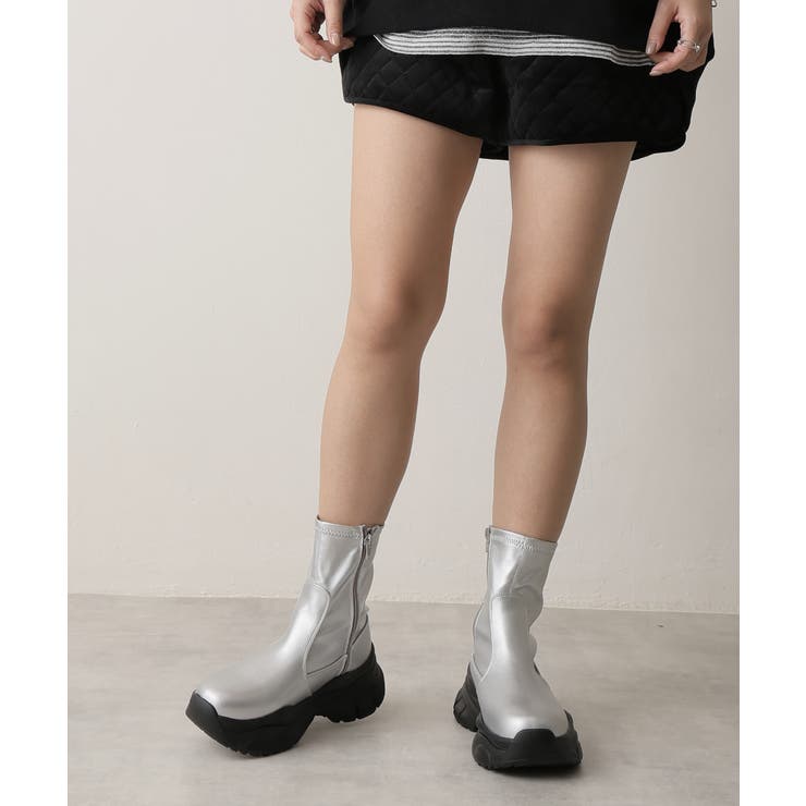 【24年秋冬新作】厚底 ストレッチ スニーカーライク ショートブーツ | DEMETER | 詳細画像13 