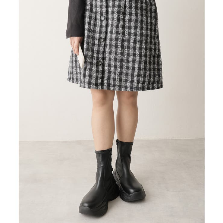 【24年秋冬新作】厚底 ストレッチ スニーカーライク ショートブーツ | DEMETER | 詳細画像6 