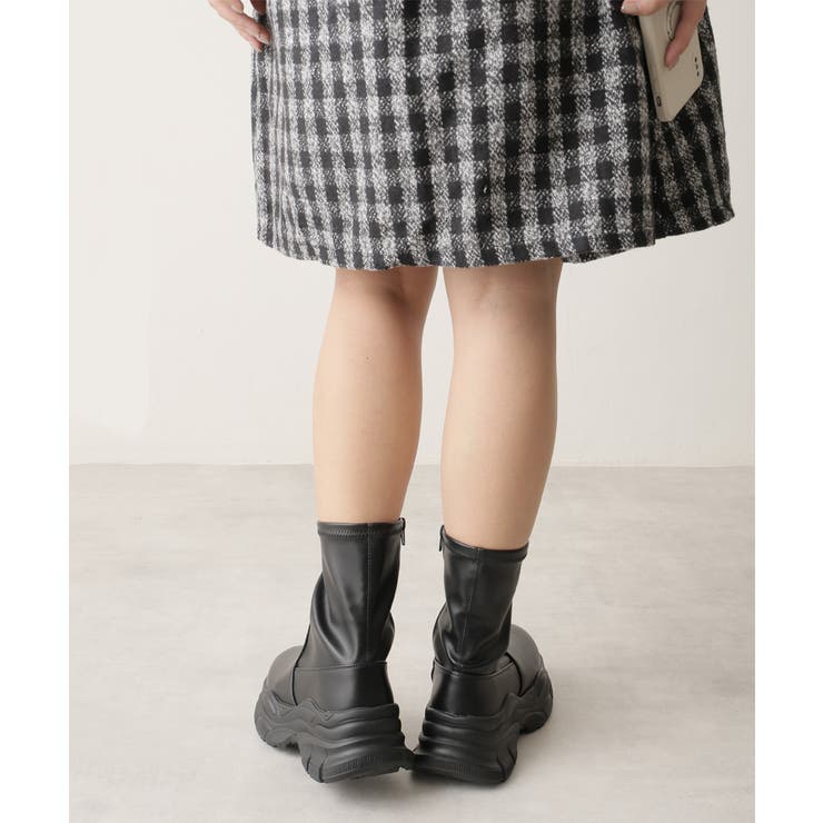 【24年秋冬新作】厚底 ストレッチ スニーカーライク ショートブーツ | DEMETER | 詳細画像8 