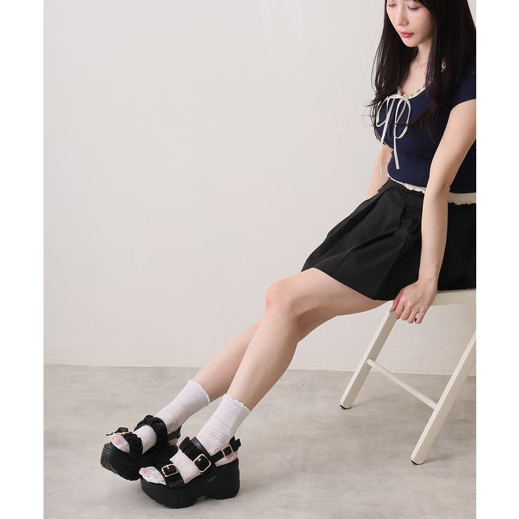 【26年春夏新作】軽量厚底 チュールベルト バックバンド スポーツサンダル | DEMETER | 詳細画像11 