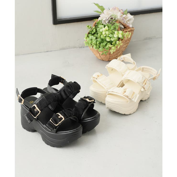 【26年春夏新作】軽量厚底 チュールベルト バックバンド スポーツサンダル | DEMETER | 詳細画像17 