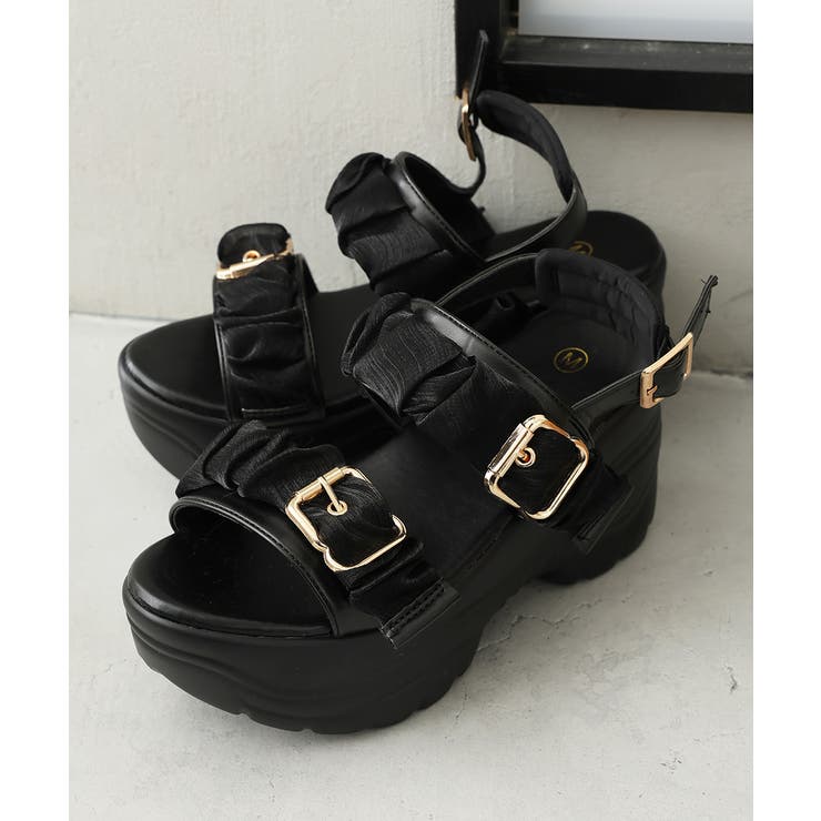 【26年春夏新作】軽量厚底 チュールベルト バックバンド スポーツサンダル | DEMETER | 詳細画像18 