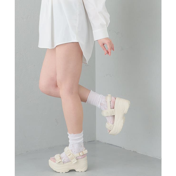 【26年春夏新作】軽量厚底 チュールベルト バックバンド スポーツサンダル | DEMETER | 詳細画像29 