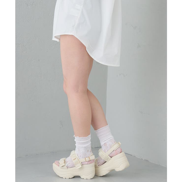 【26年春夏新作】軽量厚底 チュールベルト バックバンド スポーツサンダル | DEMETER | 詳細画像30 