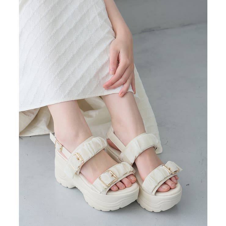 【26年春夏新作】軽量厚底 チュールベルト バックバンド スポーツサンダル | DEMETER | 詳細画像33 