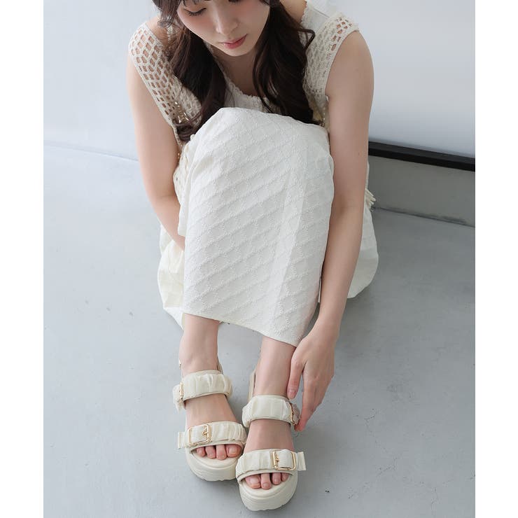 【26年春夏新作】軽量厚底 チュールベルト バックバンド スポーツサンダル | DEMETER | 詳細画像34 