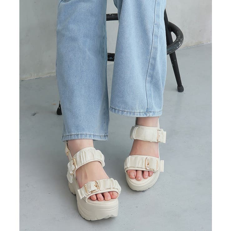 【26年春夏新作】軽量厚底 チュールベルト バックバンド スポーツサンダル | DEMETER | 詳細画像40 